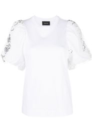 Simone Rocha sequinned puff-sleeves T-shirt - Bianco