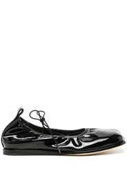 Simone Rocha heart-toe patent leather ballerina shoes - Nero