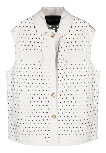 Simonetta Ravizza perforared leather vest - Bianco