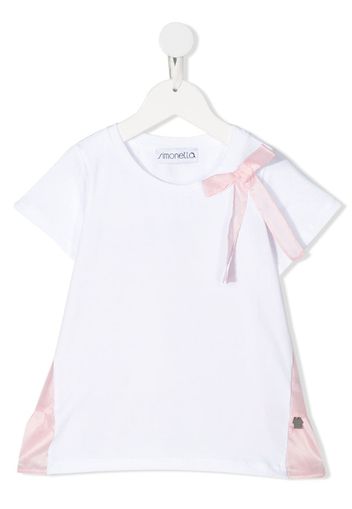 short sleeve bow detail T-shirt