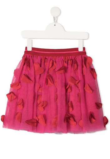 Simonetta heart appliqué tulle skirt - Rosa