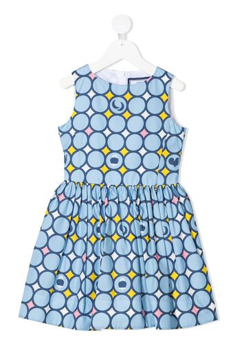 Simonetta Vestito smanicato con stampa - Blu