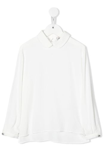 Simonetta long-sleeved polo shirt - Bianco