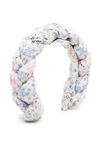 Simonetta floral print padded hairband - Bianco