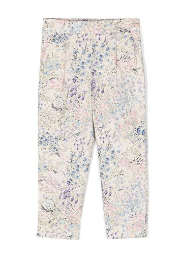 Simonetta ditsy floral print trousers - Bianco