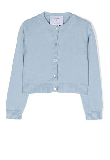 Simonetta fine knit long-sleeve cardigan - Blu