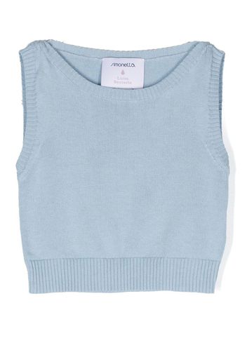 Simonetta ribbed knit tank top - Blu