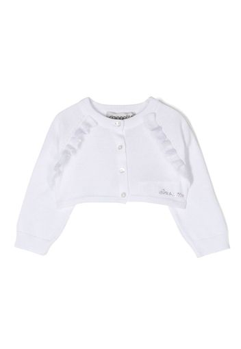 Simonetta ruffled cotton cardigan - Bianco