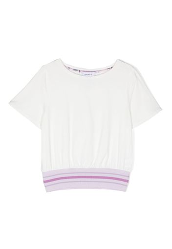 Simonetta elasticated-waistband jersey T-shirt - Bianco