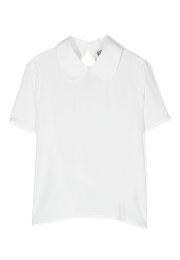 Simonetta rounded-collar silk-blend shirt - Bianco