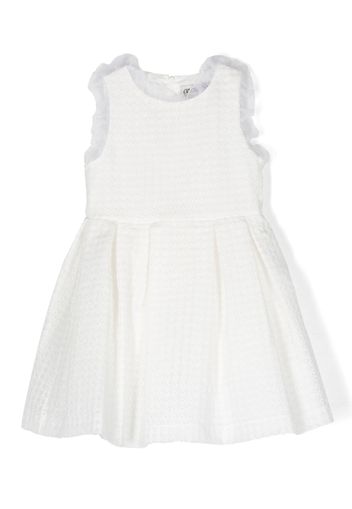 Simonetta lace-detailing sleeveless dress - Bianco