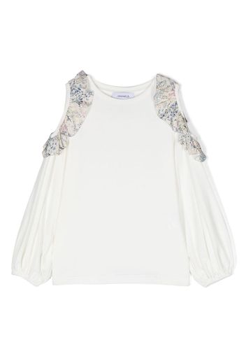 Simonetta graphic-print long-sleeved blouse - Bianco