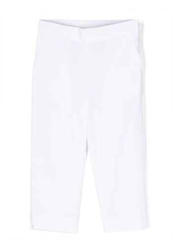 Simonetta elasticated-waistband straight-leg trousers - Bianco