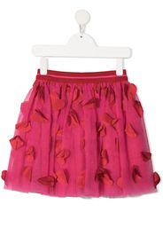 Simonetta heart appliqué tulle skirt - Rosa