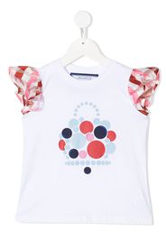 Simonetta T-shirt a quadretti - Bianco