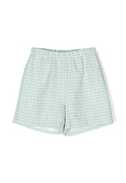 Simonetta bouclé-design elasticated-waist shorts - Verde