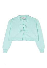 Simonetta bow-detail cropped cardigan - Verde