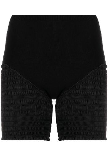 Sinead O'Dwyer shirred-panel shorts - Nero