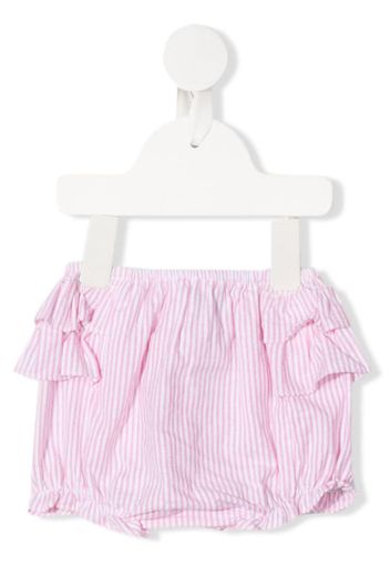 striped ruffled bloomer shorts