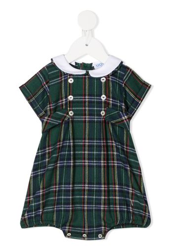 peter pan collar plaid bodysuit