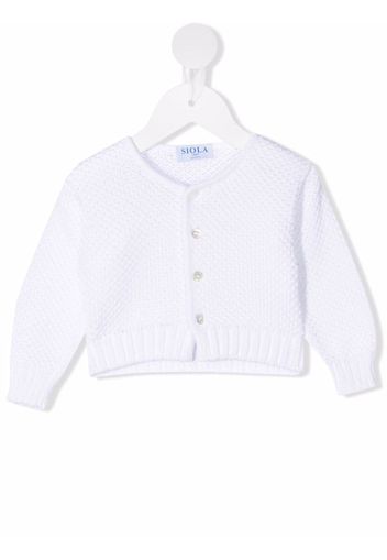 Siola open-knit buttoned cardigan - Bianco