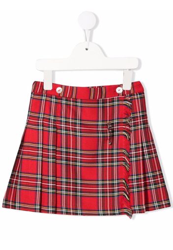 Siola check pleat mini skirt - Rosso