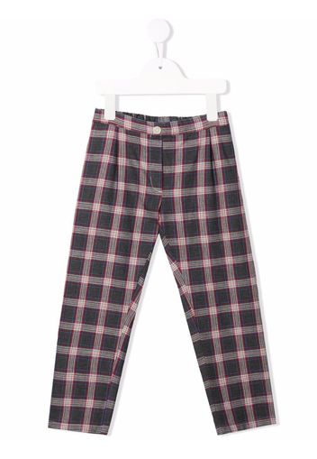 Siola check-print slim-cut trousers - Grigio