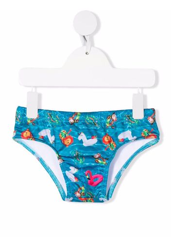 Siola water-print swimming trunks - Blu