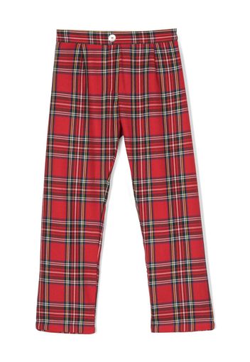 Siola tartan-print pleat trousers - Rosso