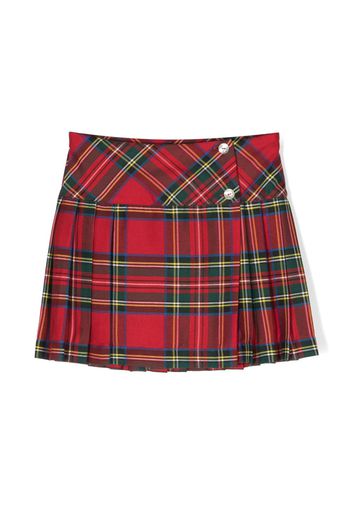 Siola tartan-print pleated skirt - Rosso