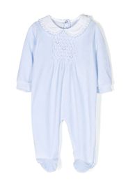 Siola smocked-panel embroidered pyjama - Blu
