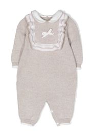Siola bow-detail knitted romper - Toni neutri