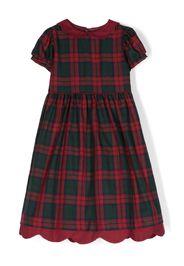 Siola ruffle-trim tartan midi dress - Rosso