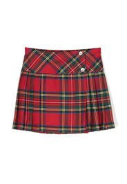 Siola tartan-print pleated skirt - Rosso