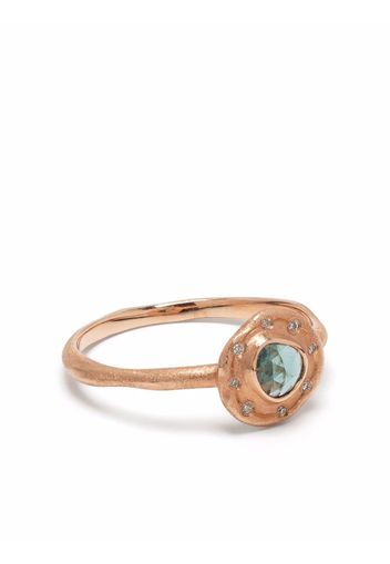 Sirciam Anello Little Space Orbit in oro rosa 14kt con tormalina e diamanti