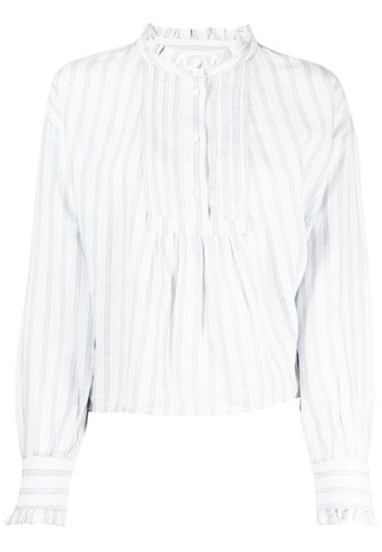 Skall Studio Florian striped cropped shirt - Bianco