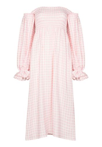 Atlanta pouf sleeve gingham dress