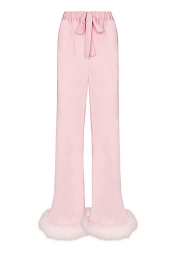 Boudoir feather hem trousers