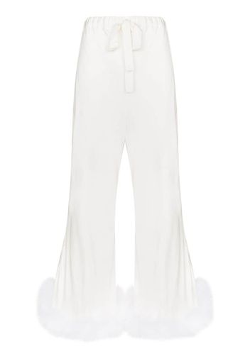 Boudoir feather hem trousers