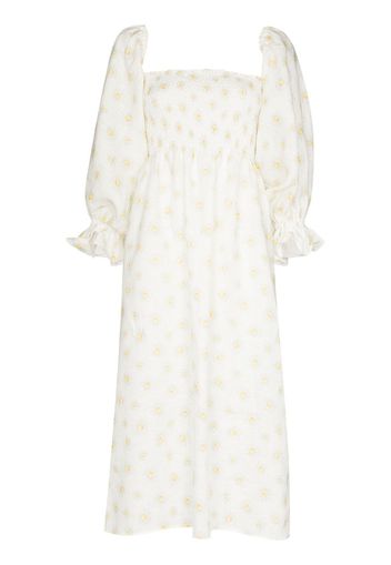 Sleeper Atlanta daisy-print midi dress - Bianco