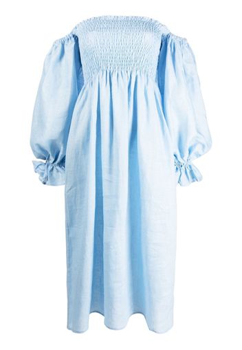 Sleeper off-shoulder balloon-sleeve midi dress - Blu