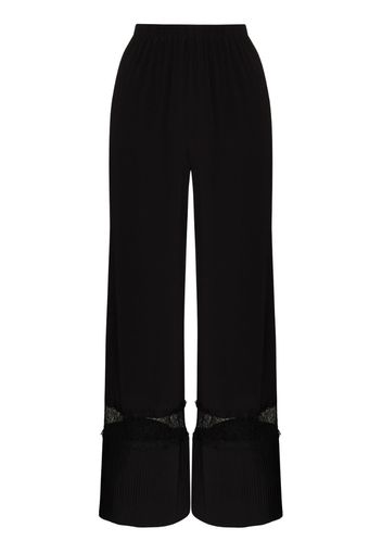 lace panel wide-leg trousers