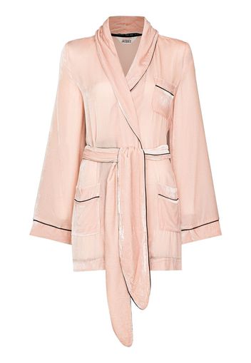 Sleeping with Jacques Bon Vivant velvet-effect robe - Rosa