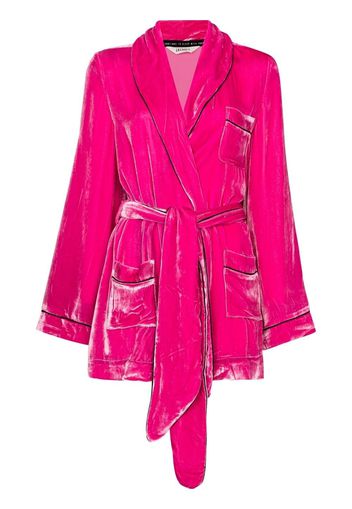 Sleeping with Jacques Bon Vivant silk velvet robe - Rosa