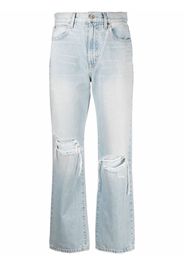 Slvrlake ripped detailing straight-legged cropped jeans - Blu