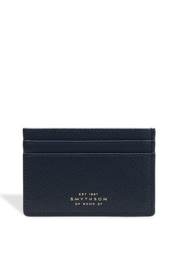 Smythson Panama calfskin card holder - Blu