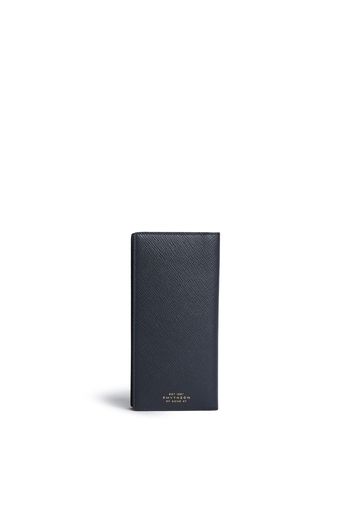 Smythson 'Panama' slim coal wallet, navy - Blu