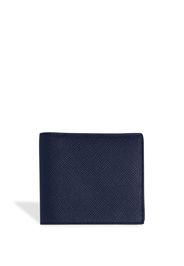 Smythson Panama six-card bi-fold wallet - Blu