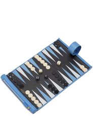 Smythson Panama leather backgammon roll - Blu