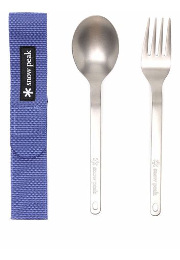 Snow Peak Titanium fork and spoon set - Argento